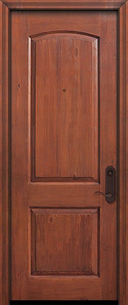 WDMA 32x96 Door (2ft8in by 8ft) Exterior Knotty Alder IMPACT | 96in 2 Panel Arch Door 1