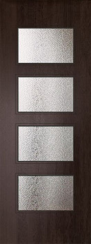 WDMA 32x96 Door (2ft8in by 8ft) Exterior Mahogany 96in Santa Monica Contemporary Door w/Textured Glass 1