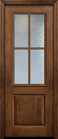 WDMA 32x96 Door (2ft8in by 8ft) Exterior Knotty Alder IMPACT | 96in 2/3 Lite 1 Panel 4 Lite SDL Door 1