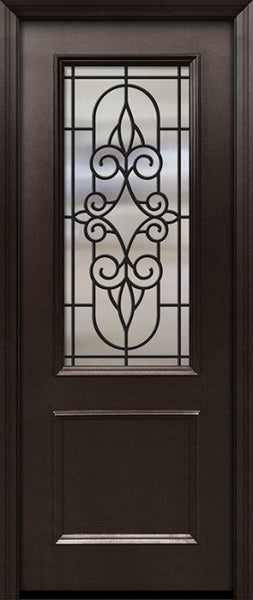 WDMA 32x96 Door (2ft8in by 8ft) Exterior 96in ThermaPlus Steel Salento 1 Panel 2/3 Lite GBG Door 1
