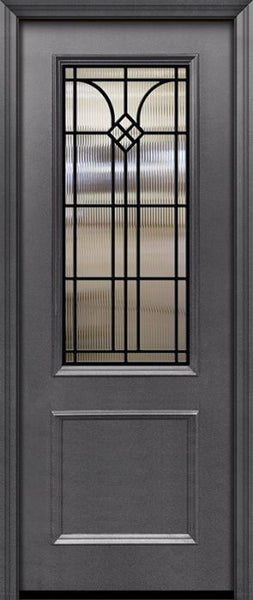 WDMA 32x96 Door (2ft8in by 8ft) Exterior 96in ThermaPlus Steel Cantania 1 Panel 2/3 Lite GBG Door 1