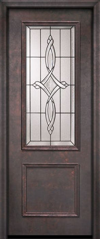 WDMA 32x96 Door (2ft8in by 8ft) Exterior 96in ThermaPlus Steel Marsais 1 Panel 2/3 Lite Door 1