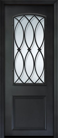 WDMA 32x96 Door (2ft8in by 8ft) Exterior 96in ThermaPlus Steel La Salle 1 Panel 2/3 Arch Lite Door 1