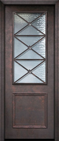 WDMA 32x96 Door (2ft8in by 8ft) Exterior 96in ThermaPlus Steel Republic 1 Panel 2/3 Lite Door 1