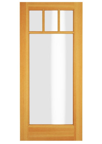 WDMA 34x78 Door (2ft10in by 6ft6in) Exterior Swing Maple Wood Full Lite Craftsman Arts and Craft Single Door 1
