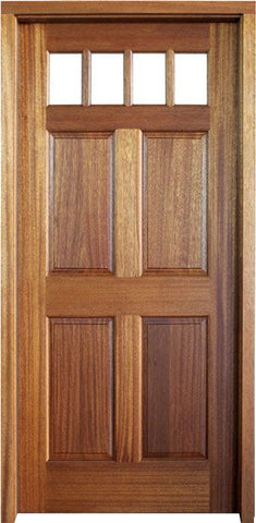 WDMA 34x78 Door (2ft10in by 6ft6in) Exterior Mahogany Louisburg SDL 4 Lite Impact Single Door 1