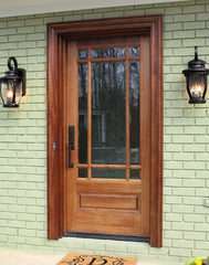 WDMA 34x78 Door (2ft10in by 6ft6in) Exterior Mahogany Madison SDL 9 Lite Impact Single Door 2