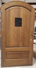 WDMA 34x78 Door (2ft10in by 6ft6in) Exterior Swing Mahogany 3/4 Arch Panel Arch Top Entry Door 8