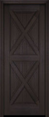 WDMA 34x78 Door (2ft10in by 6ft6in) Exterior Barn Mahogany 2 Crossbuck Panel Entry Door 3