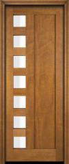 WDMA 34x78 Door (2ft10in by 6ft6in) Exterior Barn Mahogany Mid Century 1 Panel Shaker Contemporary Modern 7 Lite or Interior Single Door 1