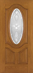 WDMA 34x80 Door (2ft10in by 6ft8in) Exterior Oak Fiberglass Door 3/4 Deluxe Oval Lite 2 Panel 6ft8in 1