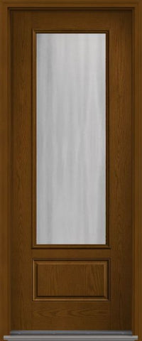WDMA 34x96 Door (2ft10in by 8ft) Exterior Oak Chinchilla 8ft 3/4 Lite 1 Panel Fiberglass Single Door 1