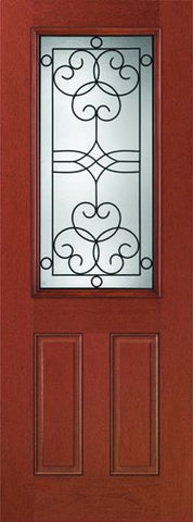 WDMA 34x96 Door (2ft10in by 8ft) Exterior Mahogany Fiberglass Impact Door 8ft 1/2 Lite Salinas 1