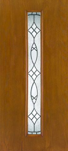 WDMA 34x96 Door (2ft10in by 8ft) Exterior Oak Fiberglass Door 8ft Linea Centered Blackstone 1