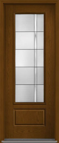 WDMA 34x96 Door (2ft10in by 8ft) Exterior Oak Axis 8ft 3/4 Lite 1 Panel Fiberglass Single Door 1