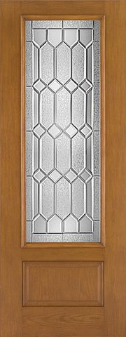 WDMA 34x96 Door (2ft10in by 8ft) Exterior Oak Fiberglass Impact Door 8ft 3/4 Lite Crystalline 2