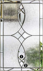 WDMA 34x96 Door (2ft10in by 8ft) Exterior Oak Blackstone 8ft Half Lite 2 Panel Fiberglass Single Door 2