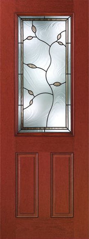 WDMA 34x96 Door (2ft10in by 8ft) Exterior Mahogany Fiberglass Impact Door 8ft 1/2 Lite Avonlea 1