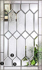 WDMA 34x96 Door (2ft10in by 8ft) Exterior Oak Crystalline 8ft Full Lite W/ Stile Lines Fiberglass Single Door 2