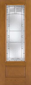 WDMA 34x96 Door (2ft10in by 8ft) Exterior Oak Fiberglass Impact Door 8ft 3/4 Lite Maple Park 2