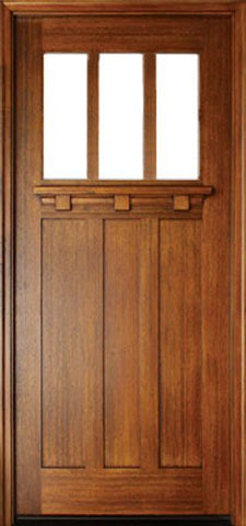 WDMA 36x108 Door (3ft by 9ft) Exterior Mahogany Tuscany SDL 3 Lite Impact Single Door 1