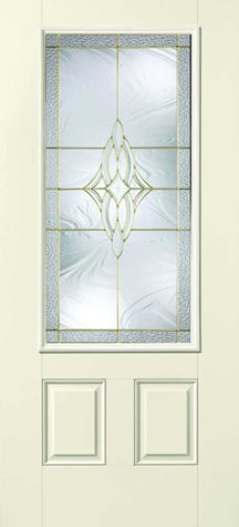 WDMA 36x80 Door (3ft by 6ft8in) Exterior Smooth Fiberglass Impact Door 3/4 Lite 2 Panel Texas Star 6ft8in 1