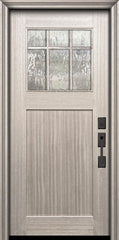 WDMA 36x80 Door (3ft by 6ft8in) Exterior Mahogany 36in x 80in Craftsman Marginal 6 Lite SDL 1 Panel Door 2