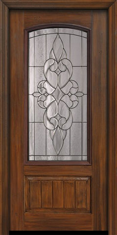 WDMA 36x80 Door (3ft by 6ft8in) Exterior Cherry Pro 80in 1 Panel 3/4 Arch Lite Courtlandt Door 1