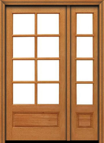 WDMA 40x80 Door (3ft4in by 6ft8in) French Mahogany 80in 8 lite 1 Panel Single Door/1side IG Glass 1