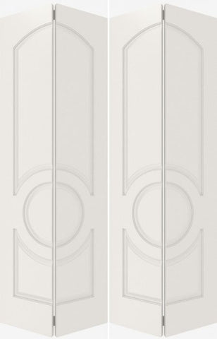 WDMA 40x80 Door (3ft4in by 6ft8in) Interior Bypass Smooth 3120 MDF 3 Panel Arch Panel Circle Double Door 2