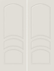 WDMA 40x84 Door (3ft4in by 7ft) Interior Barn Smooth 3030 MDF 3 Panel Arch Panel Double Door 1