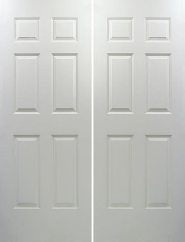 WDMA 40x96 Door (3ft4in by 8ft) Interior Swing Smooth 96in Colonist Hollow Core Double Door|1-3/8in Thick 1