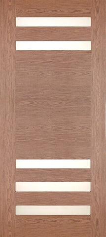 WDMA 42x80 Door (3ft6in by 6ft8in) Exterior Walnut 5 Lite Slimlite Contemporary Single Entry Door 1