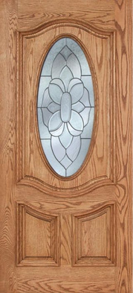 WDMA 42x80 Door (3ft6in by 6ft8in) Exterior Oak Dally Single Door w/ BO Glass - 6ft8in Tall 1