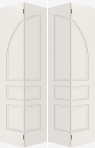 WDMA 44x80 Door (3ft8in by 6ft8in) Interior Barn Smooth 3070 MDF Pair 3 Panel Round Panel Double Door 1
