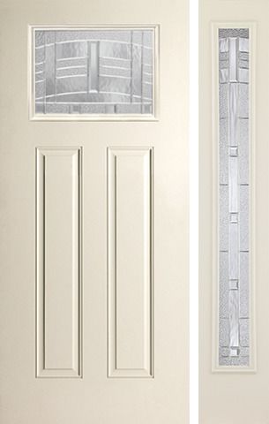 WDMA 44x80 Door (3ft8in by 6ft8in) Exterior Smooth MaplePark Craftsman Lite 2 Panel Star Door 1 Side 1
