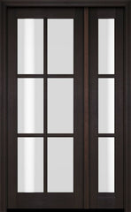 WDMA 46x80 Door (3ft10in by 6ft8in) Exterior Swing Mahogany 6 Lite TDL Single Entry Door Sidelight Standard Size 2