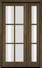 WDMA 46x80 Door (3ft10in by 6ft8in) Exterior Swing Mahogany 6 Lite TDL Single Entry Door Sidelight Standard Size 3