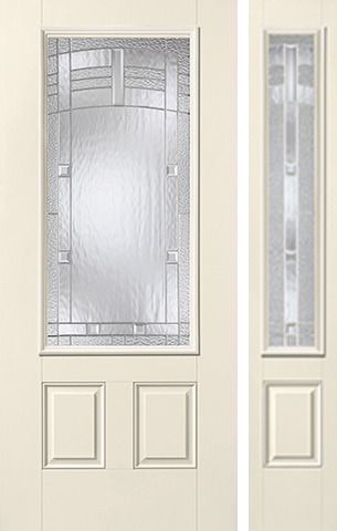 WDMA 46x80 Door (3ft10in by 6ft8in) Exterior Smooth MaplePark 3/4 Lite 2 Panel Star Door 1 Side 1