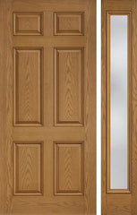WDMA 46x80 Door (3ft10in by 6ft8in) Exterior Oak 6 Panel Classic-Craft Collection Door 1 Side 1