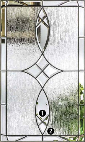 WDMA 46x80 Door (3ft10in by 6ft8in) Exterior Oak Blackstone Half Lite 2 Panel Fiberglass Door 1 Side 2