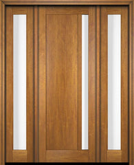 WDMA 46x84 Door (3ft10in by 7ft) Exterior Swing Mahogany 111 Windermere Shaker Single Entry Door Sidelights 3