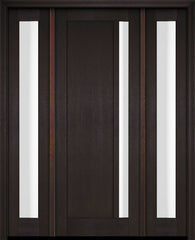 WDMA 46x84 Door (3ft10in by 7ft) Exterior Swing Mahogany 111 Windermere Shaker Single Entry Door Sidelights 5