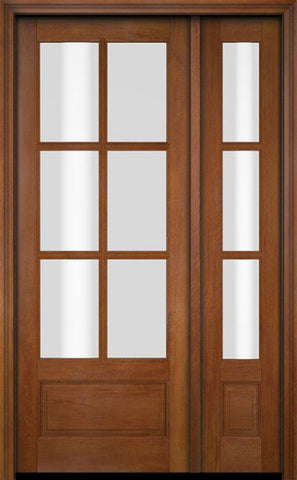 WDMA 47x80 Door (3ft11in by 6ft8in) Exterior Swing Mahogany 3/4 6 Lite TDL Single Entry Door Sidelight 4