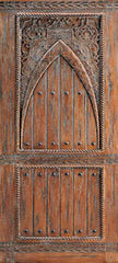 WDMA 48x120 Door (4ft by 10ft) Exterior Mahogany Moroccan Style Hand Carved Single Door 1