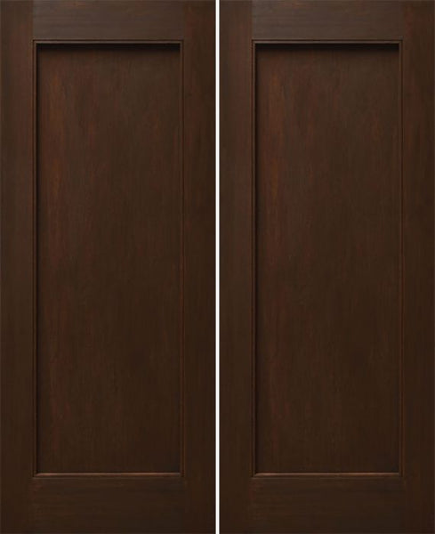 WDMA 48x80 Door (4ft by 6ft8in) Interior Mahogany 80in One Flat Panel Square Sticking w/Reveal Double Door 1