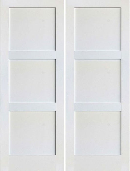 WDMA 48x80 Door (4ft by 6ft8in) Interior Swing Pine 80in Primed 3 Panel Shaker Double Door | 4103 1