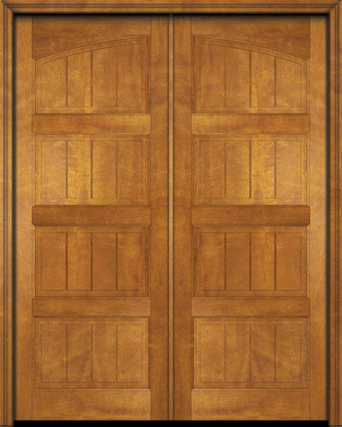 WDMA 48x80 Door (4ft by 6ft8in) Interior Barn Mahogany 4 Panel V-Grooved Plank Rustic-Old World Exterior or Double Door 1