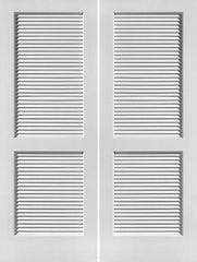 WDMA 48x96 Door (4ft by 8ft) Interior Swing Pine 96in Primed Louver Over Louver Double Door | 730 1