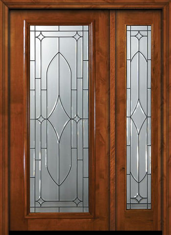 WDMA 50x80 Door (4ft2in by 6ft8in) Exterior Knotty Alder 36in x 80in Full Lite Bourbon Street Alder Door /1side 1